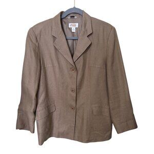 Talbots Womens Irish Linen Blazer Size 16 Office Career Business Lagenlook